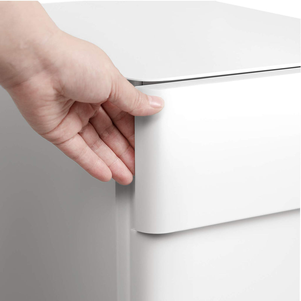 SONGMICS Rollcontainer, Aktenschrank, Büroschrank mit Rollen, Schreibtisch, Unterschrank, abschließbar, Schubladen, Dokumente in DIN-A4-, Legal-, Letter-Format, Hängeregistratur, weiß OFC030W01