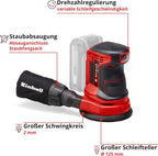Einhell Akku-Exzenterschleifer TE-RS 18 Li-Solo Power X-Change (Lithium-Ionen, Drehzahl-Elektronik, Mikro-Kletthaftung, inkl. 1x Schleifpapier P80, ohne Akku und Ladegerät)