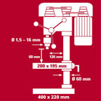 Einhell Säulenbohrmaschine TC-BD 630/1 (630 W, max. 60 mm Bohrtiefe, einstellbarer Bohrtiefenanschlag, max. 16 mm Bohrerdurchmesser)