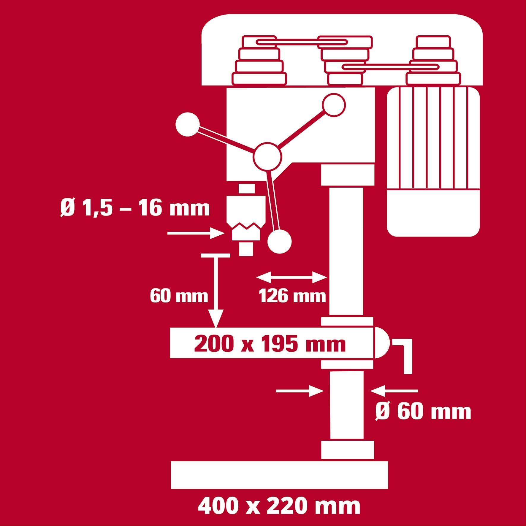 Einhell Säulenbohrmaschine TC-BD 630/1 (630 W, max. 60 mm Bohrtiefe, einstellbarer Bohrtiefenanschlag, max. 16 mm Bohrerdurchmesser)