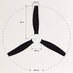 CREATE / WINDCALM M/Deckenventilator ABS mit Beleuchtung Schwarz mit Fernbedienung / 40W, Leise, Ø132cm, Timer von 1 bis 4 Std., DC-Motor, Sommer-Winterbetrieb
