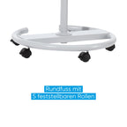 FRANKEN Flipchart, Beschreibbar, Magnetisch, Mobil, Mit Rollen und 2 Seitenarmen, Whiteboard mit Ständer, Papierhalterung und Stifteablage, 68 x 105 cm, ECO Mobil, F2400/N