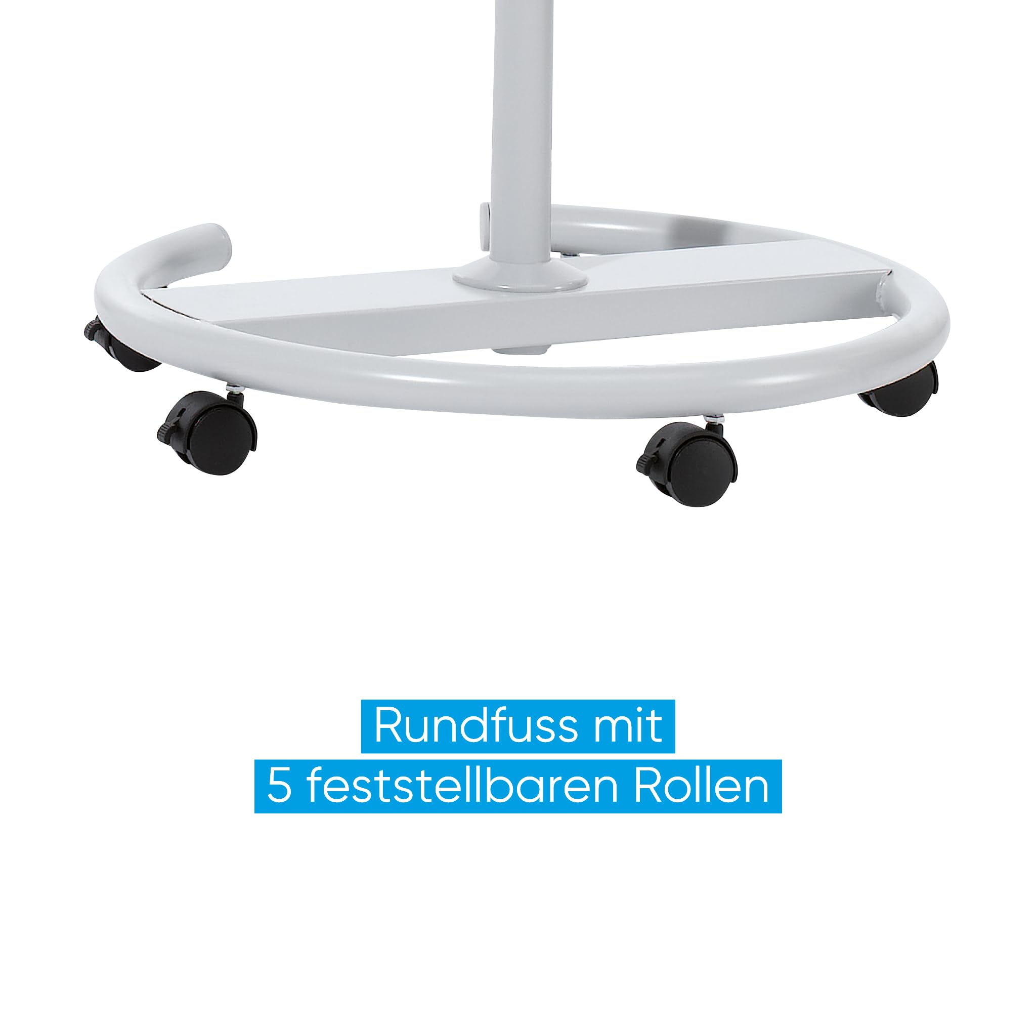 FRANKEN Flipchart, Beschreibbar, Magnetisch, Mobil, Mit Rollen und 2 Seitenarmen, Whiteboard mit Ständer, Papierhalterung und Stifteablage, 68 x 105 cm, ECO Mobil, F2400/N