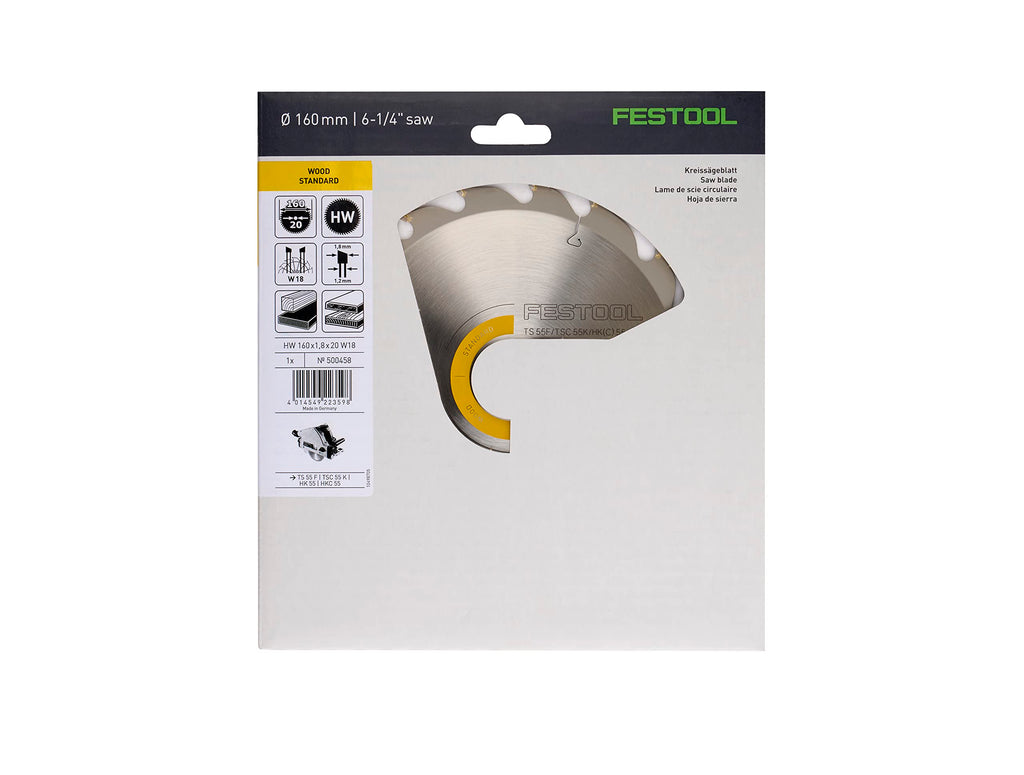 Festool 500458 Standard-Sägeblatt 160x1,8x20 W18
