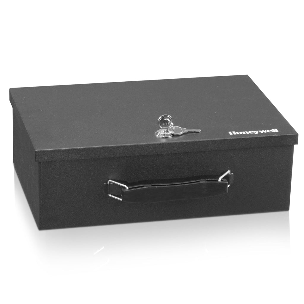 Honeywell 6104 Tresor Feuerhemmender Minisafe Dokumentenkassette, 5 L mit Schlüsselschloss