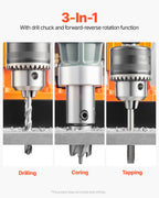 VEVOR Magnetbohrmaschine Kernbohrmaschine 40 mm Bohrdurchmesser, 12500 N tragbare elektrische Magnetbohrmaschine mit 2 Kernbohrern, variabler Geschwindigkeit, Bohrmaschine für Metalloberflächen