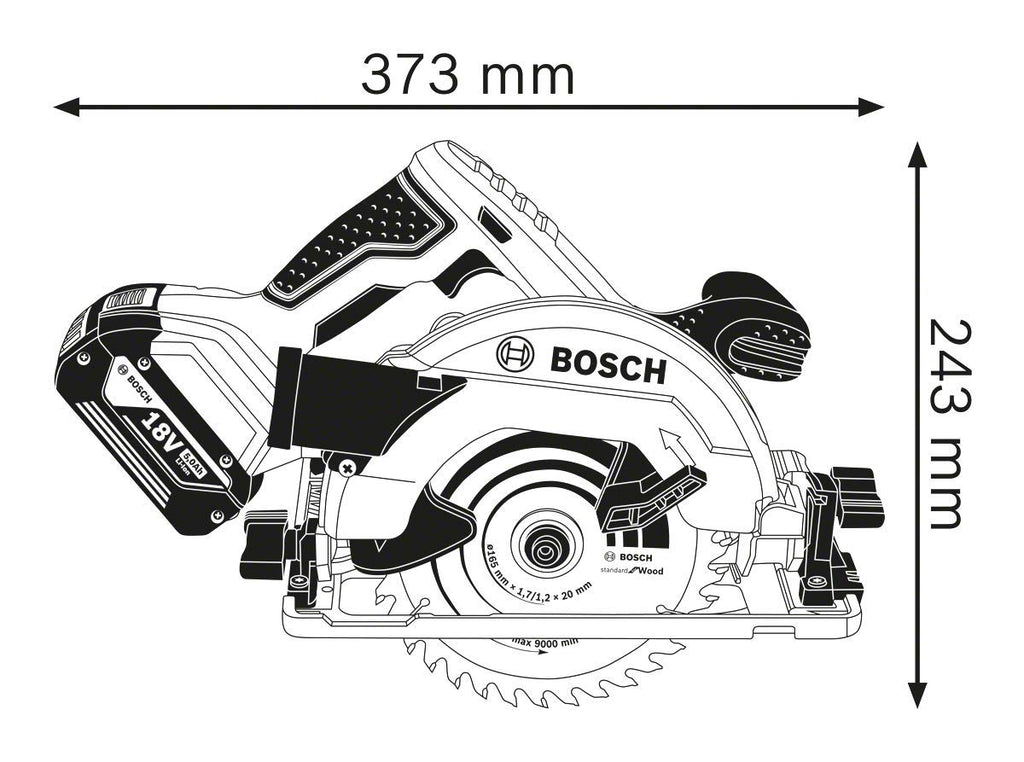 Bosch Professional 18V System Akku Kreissäge GKS 18V-57 G (kompatibel mit Führungsschiene, Schnitttiefe: 57 mm, inkl. 2x 4.0Ah Akku, SchnelSchnellladegerät GAL 18V-40, 1x Kreissägeblatt, L-BOXX)