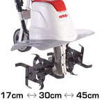 IKRA Elektro Bodenhacke Kultivator FEM1500, flexible Arbeitsbreite 17-45cm, Arbeitstiefe bis 23cm