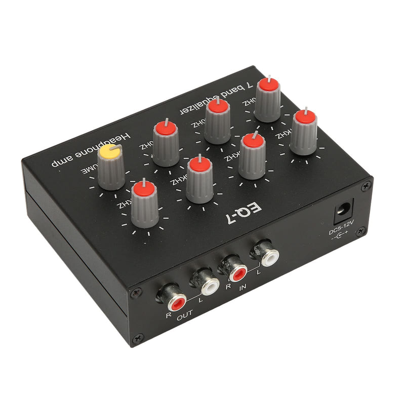 7-Band-Auto-Audio-Equalizer, 3,5-mm-Eingang -Ausgang Eingang 12 DB High Bass-Einstellung Zweikanal-Digital-Equalizer