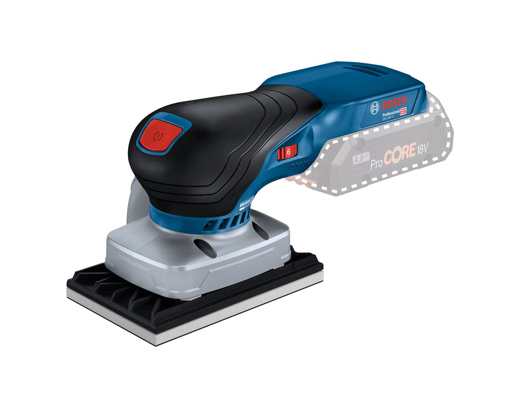 Bosch Professional 18V System Akku Schwingschleifer GSS 18V-13 (bürstenloser Motor, inkl. Staubbeutel, 3x Schleifplatte, 3x Schleifblatt, Lochwerkzeug, L-BOXX, ohne Akku/ Ladegerät)