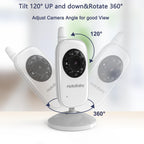 HelloBaby Babyphone mit Kamera, Video Babyphone ohne WLAN, 3,2 Zoll IPS Bildschirm,Nachtsicht, Winkel Manuell Einstellen, Reichweite 305m, ECO/VOX Audiomodus, Fütterungserinnerung,USB Ladegerät,HB2438
