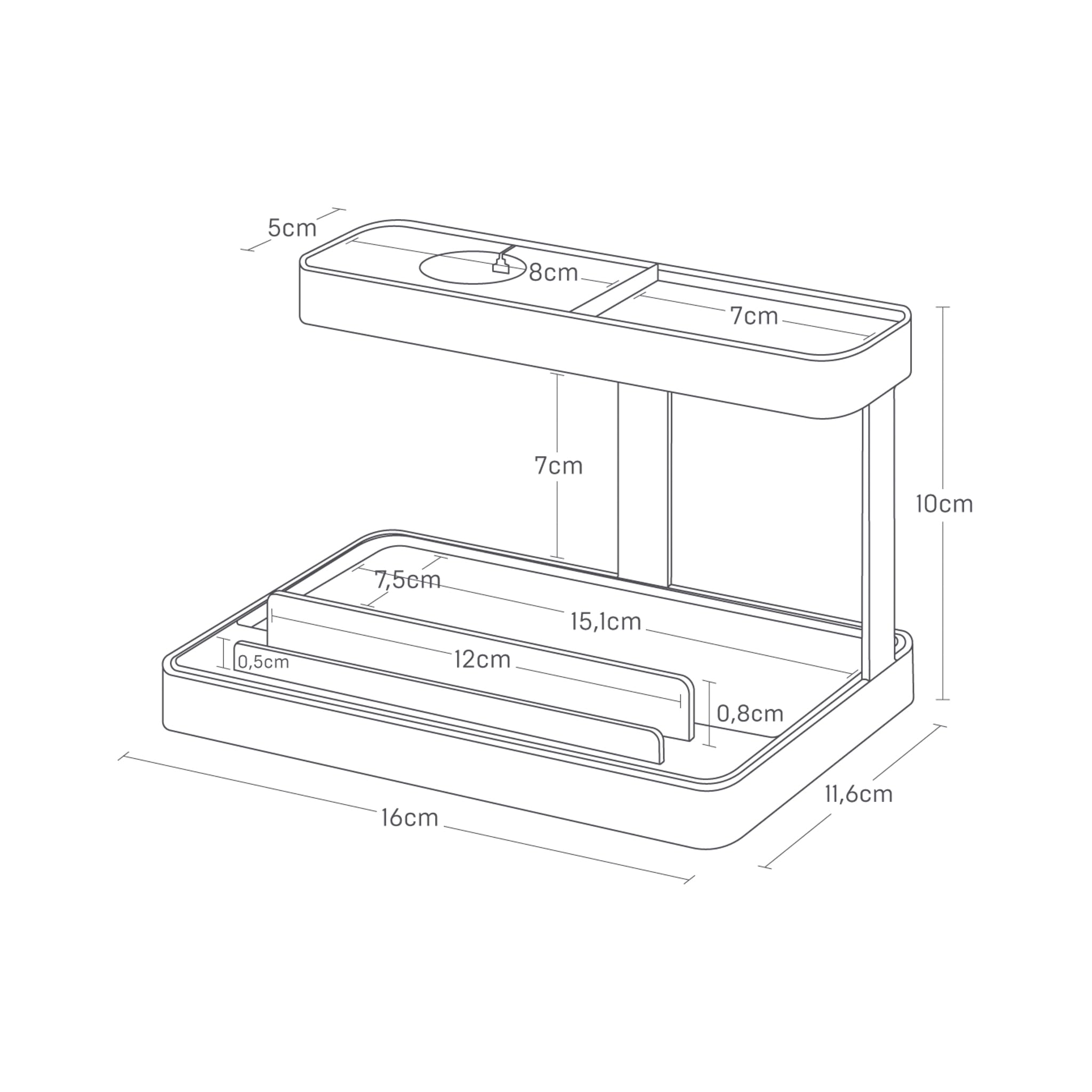 Yamazaki 1871 TOWER Smartphone & Device Charging Stand, white, Steel/ABS Resin/Silicone, 16 x 11.6 x 10 cm