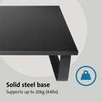 Kensington Extra breiter Monitorständer für Schreibtische. Großer Computerständer/Monitorständer/Schreibtischerhöhung (K55726EU), Schwarz