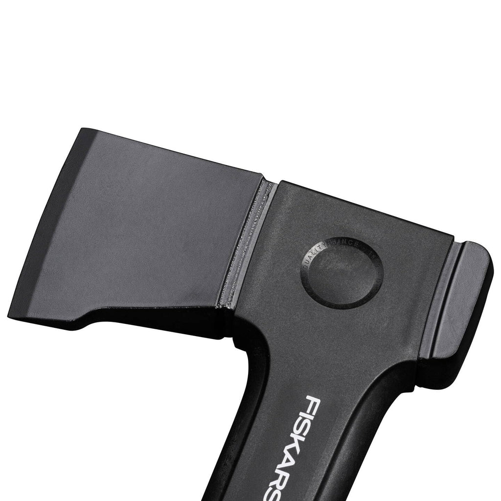 Fiskars X-Series X14 Universal-Axt, XS, Länge 35,5 cm, Kopfgewicht 529 g, Ideal zum Entasten, Feuerholzmachen und für Zimmermannsarbeiten, Doppelt gehärteter Stahl/FiberComp, Schwarz/Orange, 1069102