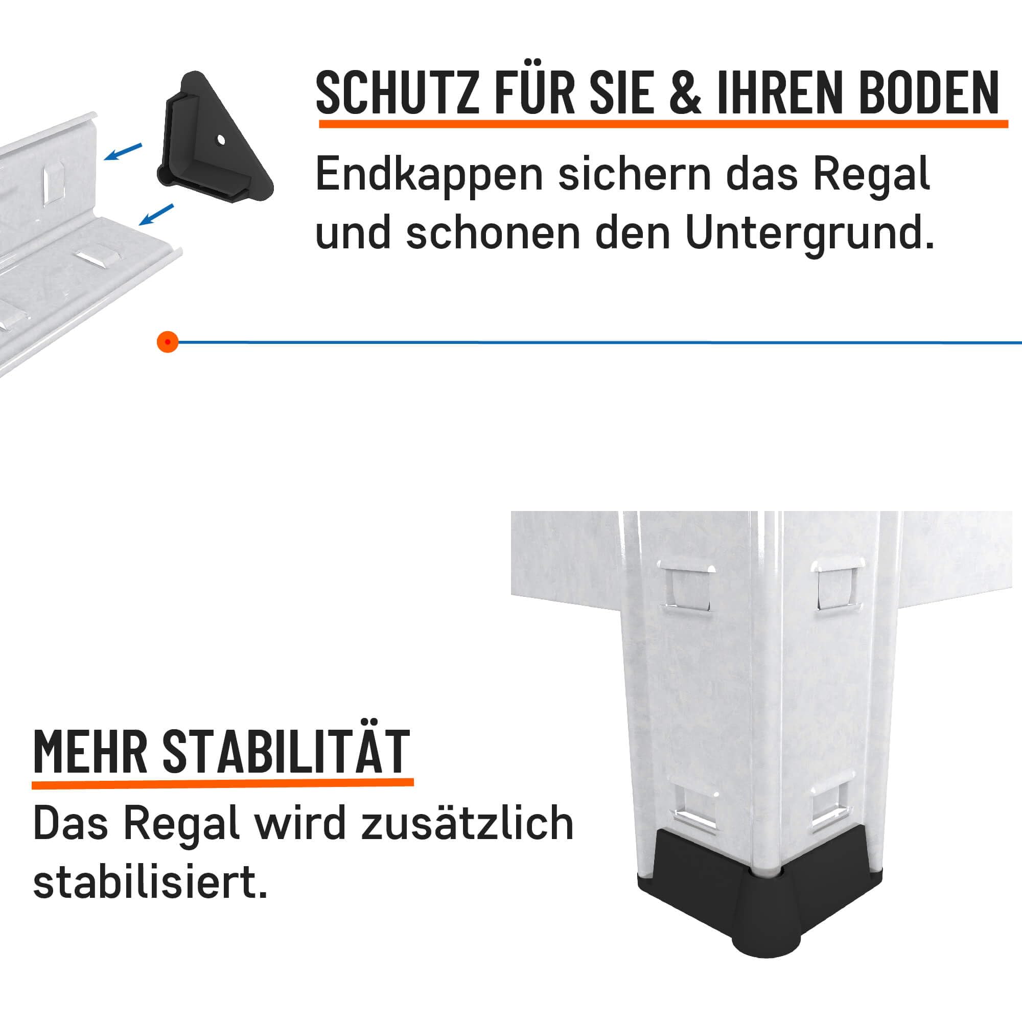 baudim - 180x60x40 cm Schwerlastregal, Steckregal verzinkt mit 5 MDF-Böden und 175 kg Tragkraft, Metallregal, Garagenregal oder Lagerregal, Kellerregal, Abstelraum, Werkstattregal Metall