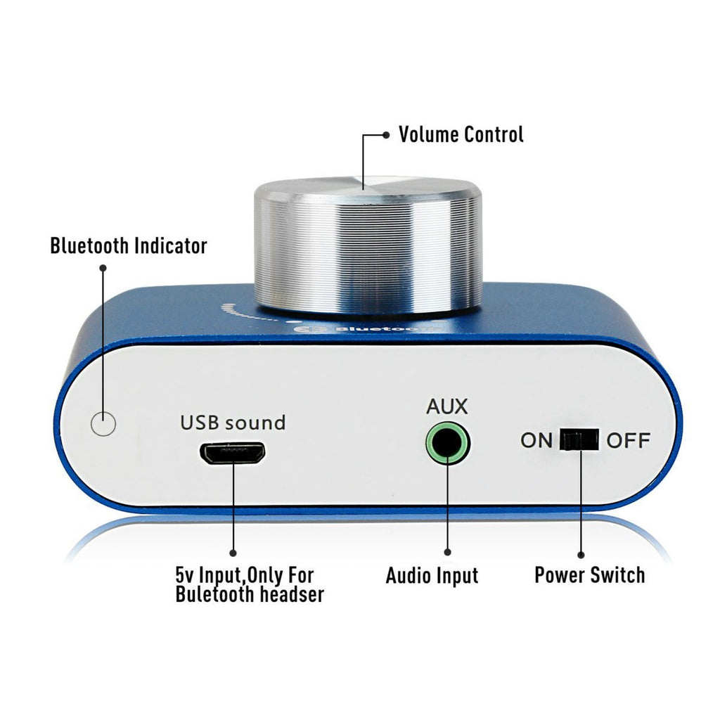 DollaTek TPA3110 30W * 2 Zwei-Kanal Mini-Stereo-Audio drahtlose Bluetooth-Verstärker Digital Signal Endstufe für Tablet PC Smartphone Laptops ect - Blau