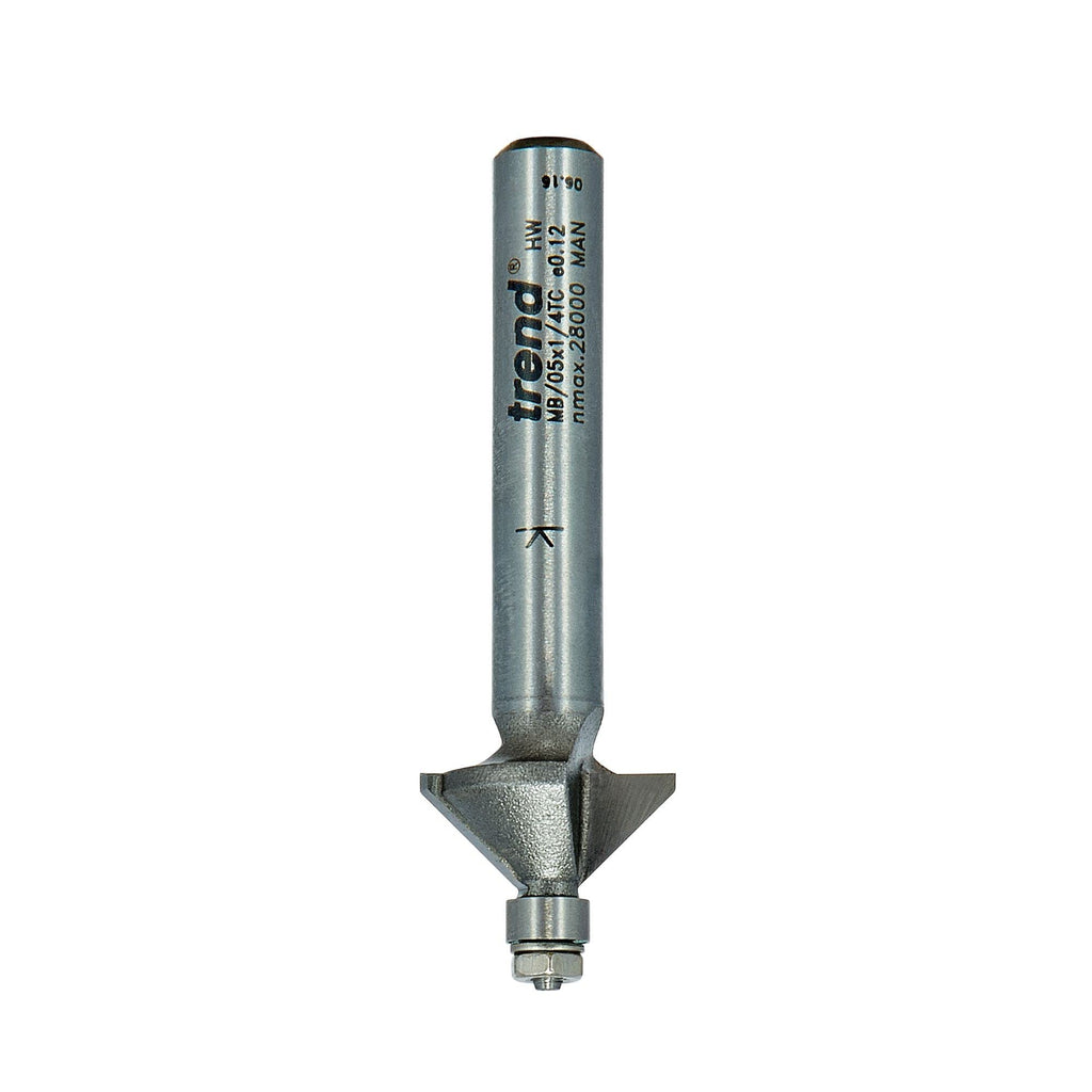 Trend Professioneller Mini-Fasenfräser 45 Grad, 1/4 Zoll Schaft, 14,3 mm Schnittdurchmesser, 6,35 mm Schnittlänge, Hartmetallbestückt, MB/05X1/4TC