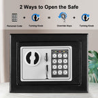 Himimi® Feuerfest Tresor, Wasserdichter Klein Elektronischer Safe, 2 x Dringend Schlüssel & Befestigungsschraube, Wandtresor mit 2 Doppelstahlbolzen Möbeltresor, Stahlsafe, 23 x 17 x 17 cm