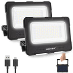 MEIKEE 80W Led Arbeitsleuchte 12000MAH LED Baustrahler Akku Strahler 4 Lichtmodi Campinglampe Tragbar 5 Helligkeiten Solar USB-Aufladung Akku Lampe für Camping, Garage, Bau, Reparatur, Notfall 2PCS