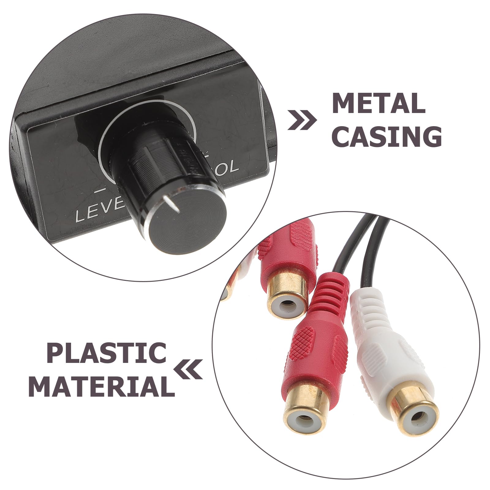 WINOMO Auto Volume Control Knob Remote Verstärker Level Bass Audio Lautstärkeregler mit 2 Cinchstecker endstufe Auto