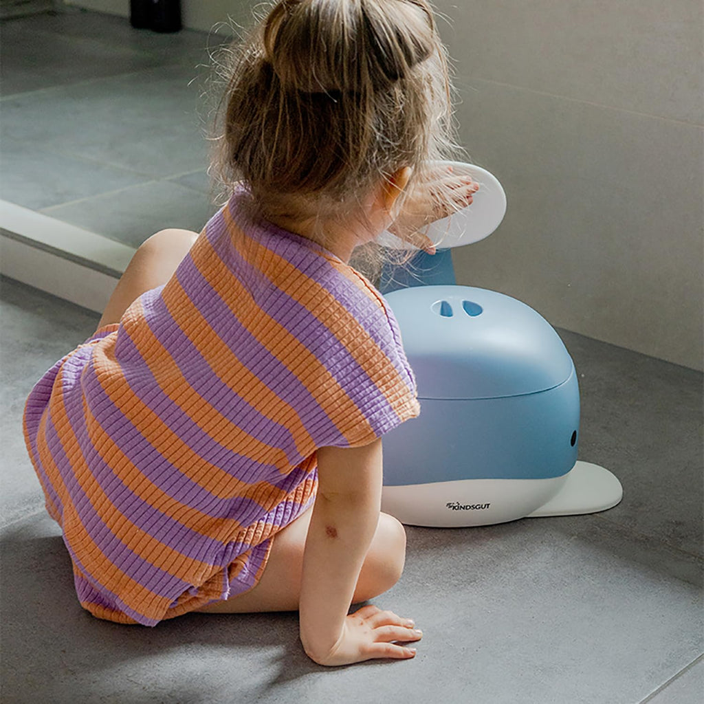 Kindsgut Kinder-Töpfchen, Babytopf WC/Klo, kinderfreundliches Wal-Design und dezente Farben, Toiletten-Training, Taubenblau