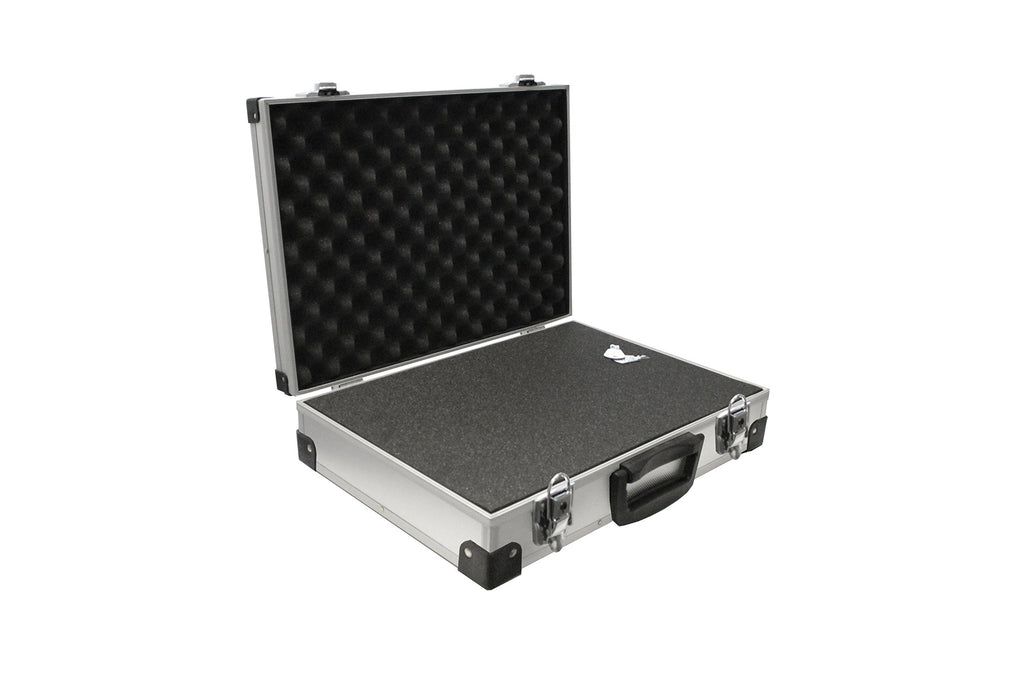 PeakTech Alukoffer P 7260 – abschließbarer Universal-Transportkoffer mit Würfelschaumstoff – tragbarer Fotokoffer – robuster Alu Koffer mit Schutz vor Regen und Staub – groß (370 x 230 x 80mm)