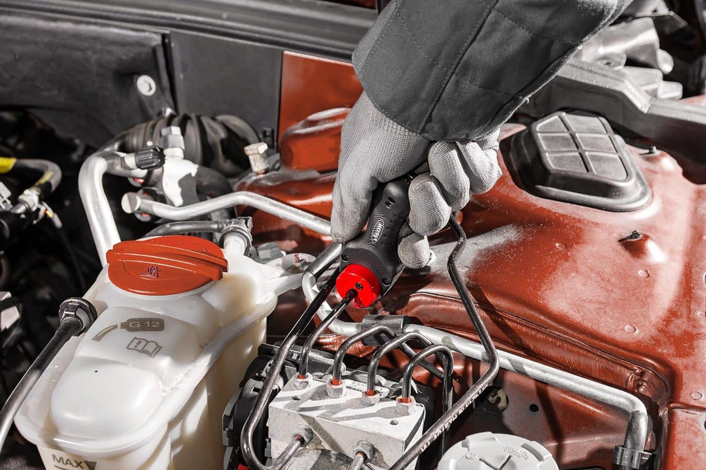 ViGOR Bremsleitungs-Ratschenrohrschneider V6917 I Mit Ratschen-Mechanismus I Für Bremsleitungen bis zu 4,75 mm I Zum Schneiden von Bremsleitungen I Direkt am Fahrzeug anwendbar