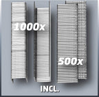 Einhell Elektrotacker TC-EN 20 E (für Klammern Typ 53, Nägel Typ 47, elektronische Schlagkraftvorwahl, Sicherheitsnase, inkl. 1000 Klammern/500 Nägel)