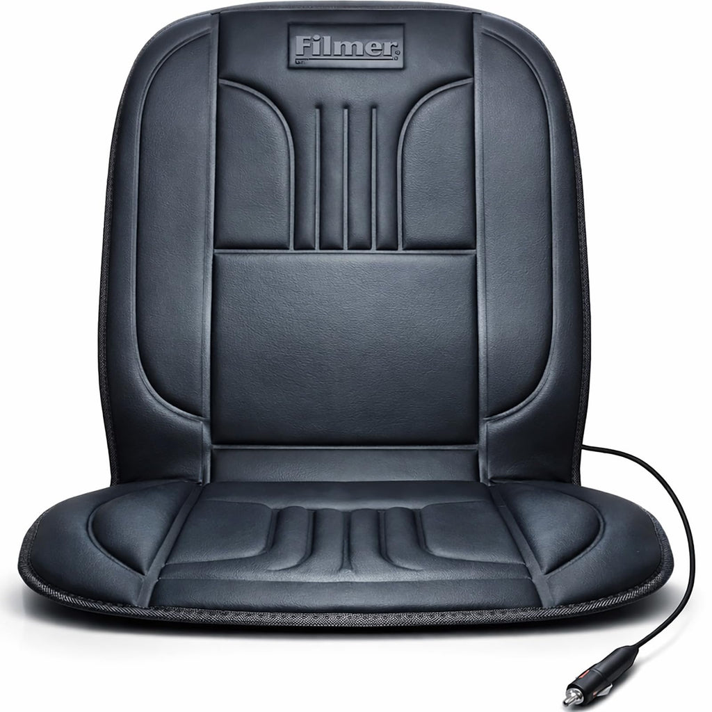 BURI Premium Autositzauflage Winter 2 Stufen | Bequemer Sitzschutz mit Rückenlehne | rutschfest, ergonomisch & langlebig | Weiche Polsterung für warmes Sitzgefühl für 95% Aller Fahrzeuge (1 Stück)