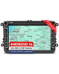 M.I.C. AV8V7-L3 Android 14 Autoradio mit navi: MediaTek MT6769V 4G+64G;8" QLED Display;4G SIM,Carplay,Android Auto,DAB+,Bluetooth 5,WiFi,GPS: Ersatz für VW Golf T5 Touran Passat RNS RCD,Skoda,SEAT
