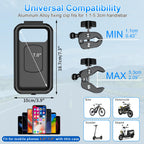 BTNEEU Handyhalterung Motorrad Wasserdicht Universal Fahrrad Handyhalterung Lenker 360° Drehbar Roller Smartphone Handyhalter Anti-Vibration Handy Halterung Moped für 5,5-7,0 Zoll Smartphone
