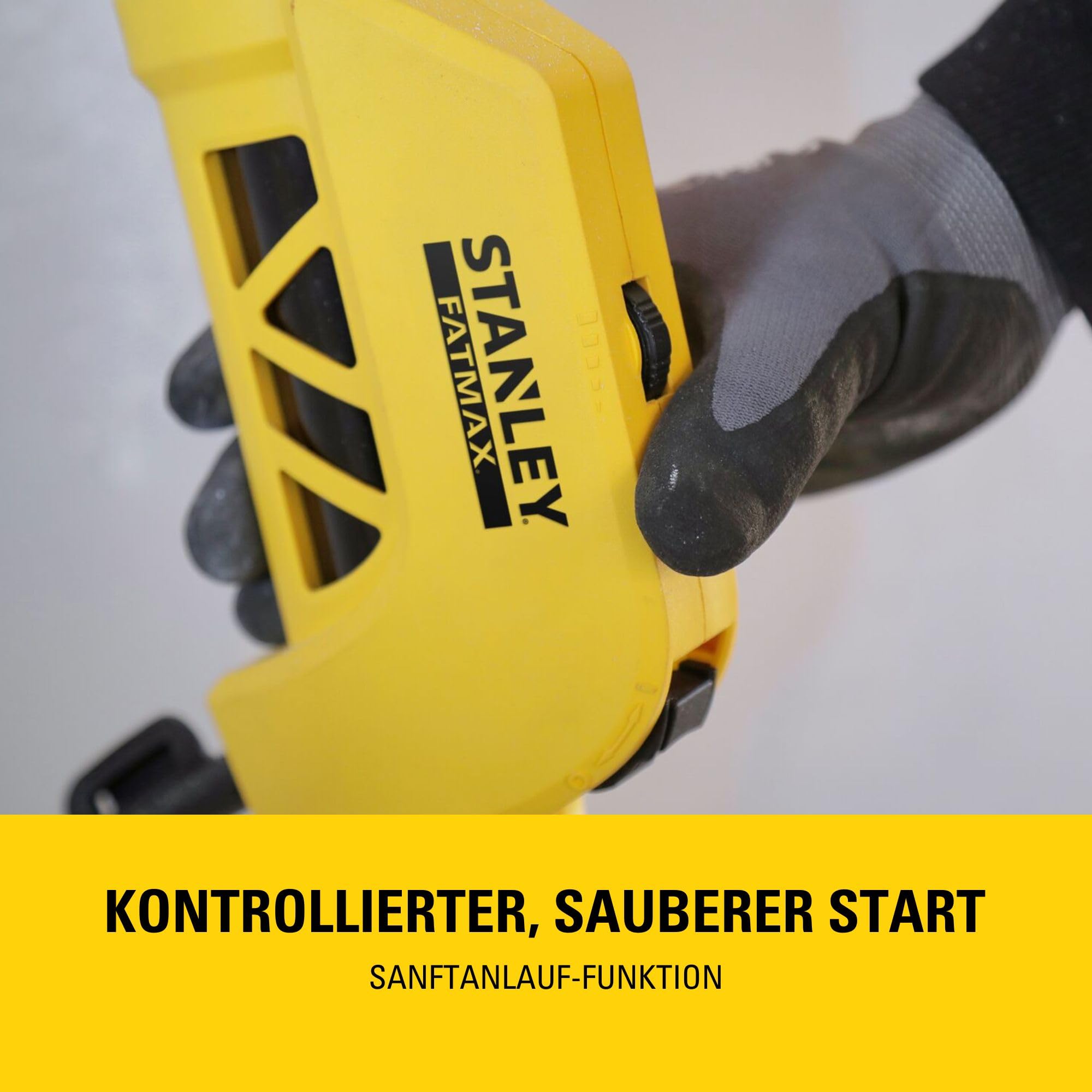 STANLEY FATMAX 750W Trockenbauschleifer (225mm) mit Aufbewahrungstasche und 120G Netz-Schleifscheibe, SFMEE500S-QS