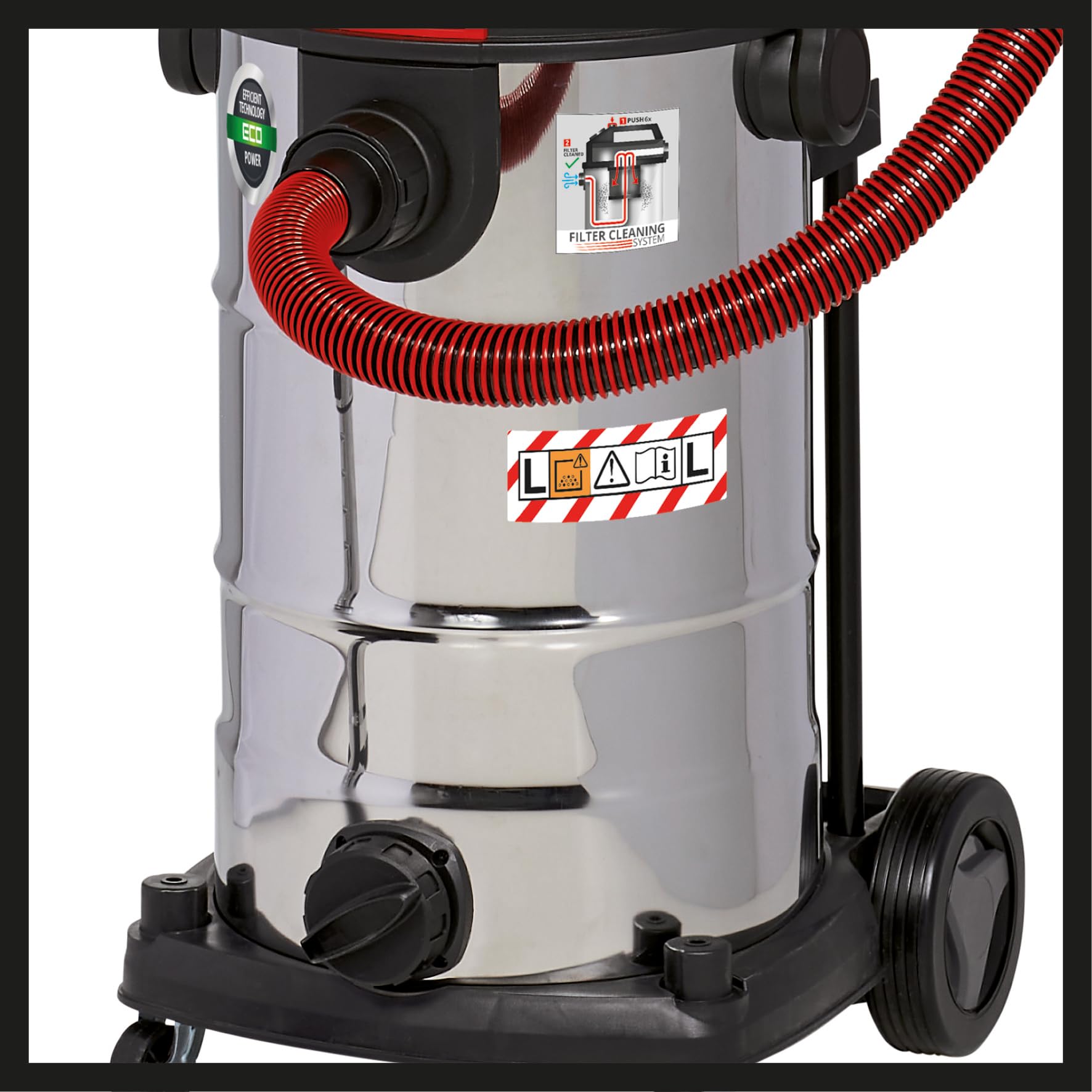 Einhell Nass-Trockensauger TE-VC 2340 SACL (1.500 W, 225 mbar, 9m Aktionsradius, HEPA-Faltenfilter inkl. Filterreinigungssystem, 40l Behälter, Staubschutzklasse L, 1.900 W Automatiksteckdose)