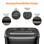 Amazon Basics Querschnitt Aktenvernichter für bis zu 8 Blättern, Papier und Kreditkarten, Aktenvernichter, bis zu 8 Blätter (neues Modell, schwarz)