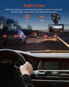 Dashcam Auto Vorne, 1080P FHD Dash cam mit Nachtsicht, WDR und 176° Weitwinkel Autokamera, 3" IPS-Bildschirm, Loop-Aufnahme, G-Sensor, Bewegungserkennung und Parkmodus, inklusive 32G SD-Karte