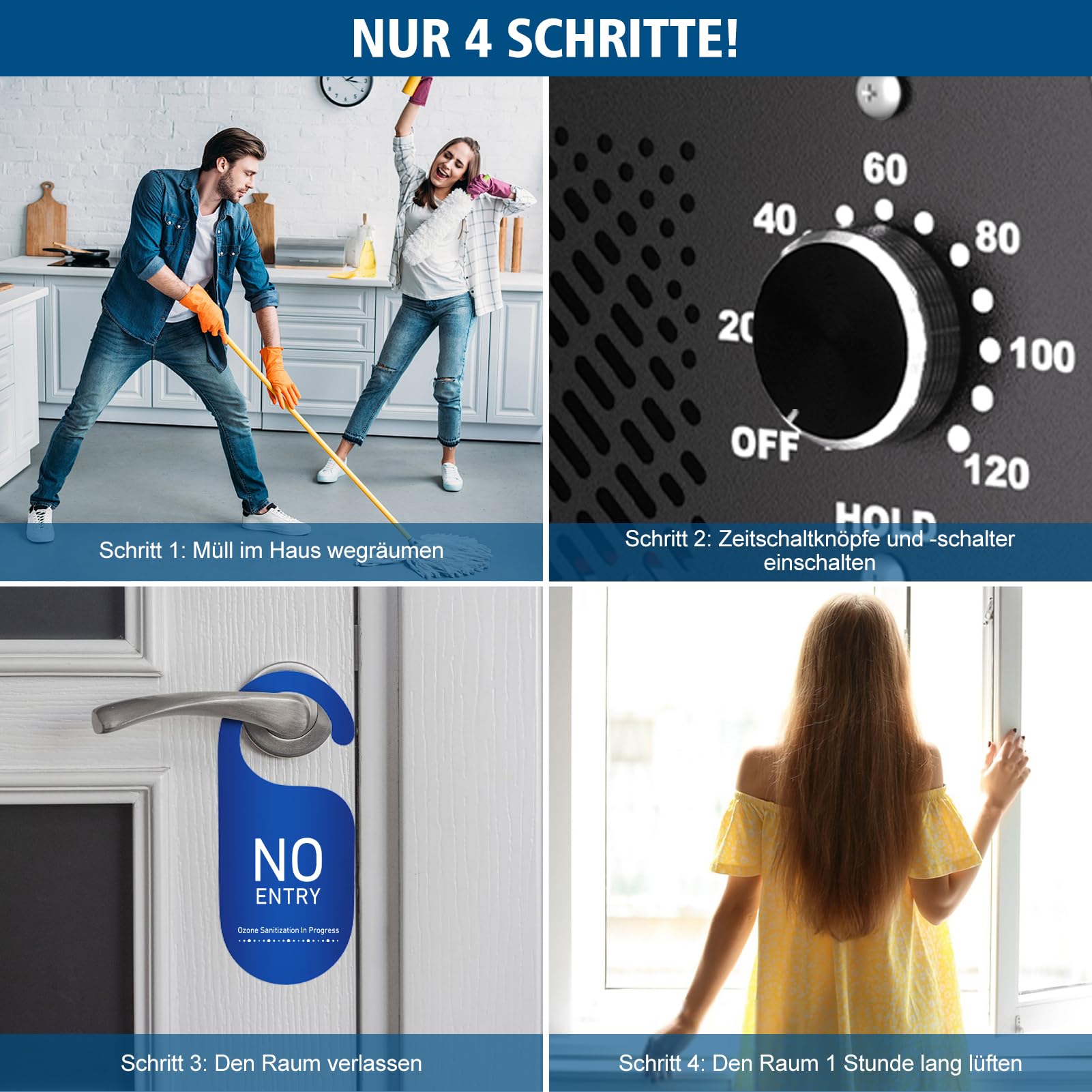 Ozongenerator 30,000mg/h, Ozonisator Industrieller Ozongerät O3 mit 120 Min Timer Ozon Luftreiniger Ozongerät bis zu 300㎡ O3 Ozonisator für Auto Garagen Wohnung Hotels Küche Haustiere Gerüche