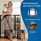 UBRAVOO Babygitter für Türen und Treppen,Druckmontage, kein Bohren,automatisch schließendes Metalltür-Sicherheitsgitter für Kinder&Haustiere, Mit Wandschutz und Verlängerungen (Schwarz-D, 76-104cm)