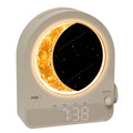 TFA Dostmann Lichtwecker Digital mit Mondlampe, Nachtlicht, Nachttischlampe, White-Noise, Naturgeräusche, Einschlafhilfe, 2 Alarme, 60.2053, Hellgrau, Beige