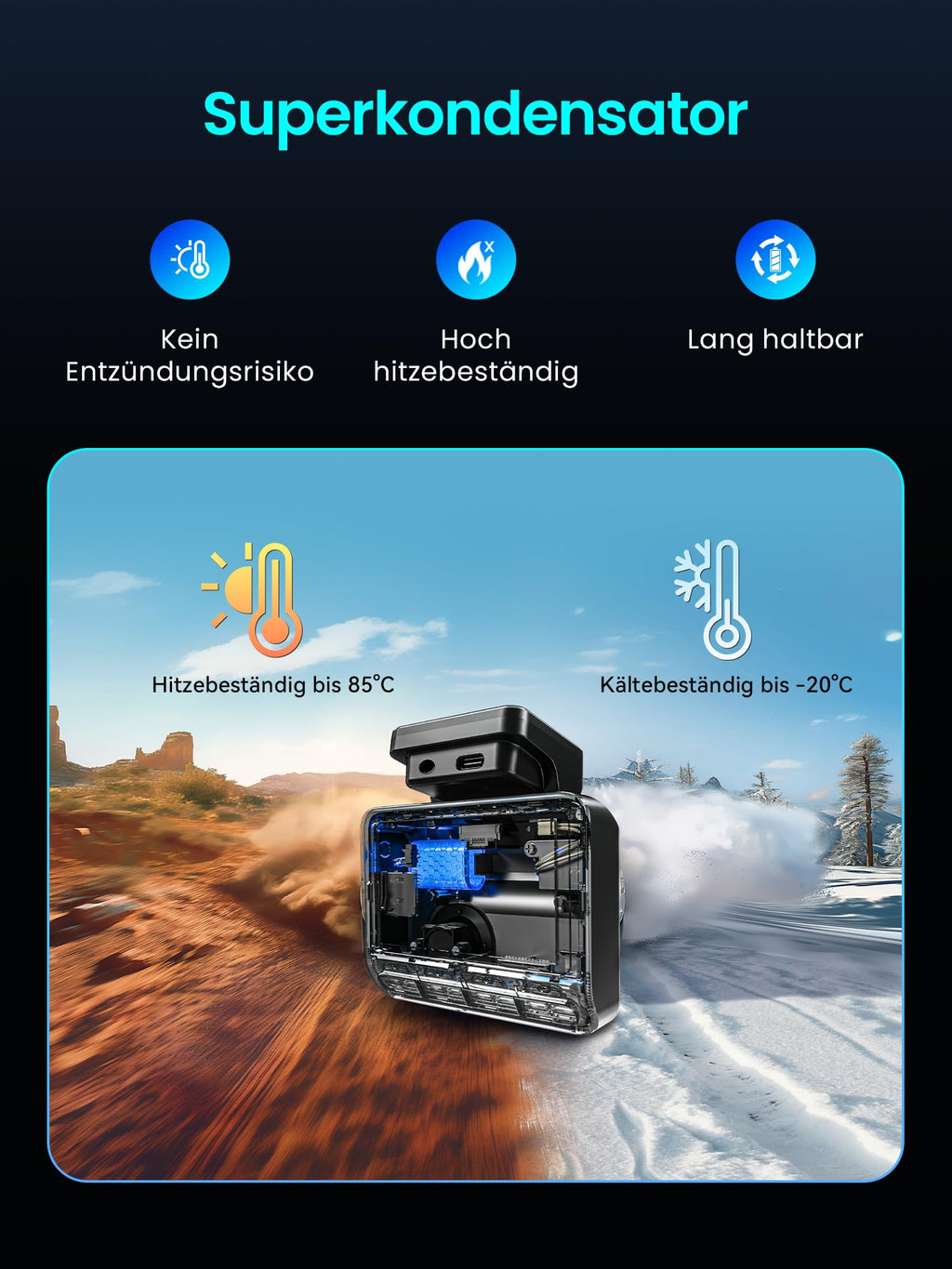 DDPAI Z50 Pro Dashcam Auto Vorne Hinten 4K+1080P, Echtes 4K AI-ISP Nachtsicht Dash Cam, Autokamera mit 64GB Karte, 4G LTE Support, 5GHz WiFi 6 GPS, 48H Parküberwachung, 3" IPS-Display, G-Sensor, ADAS