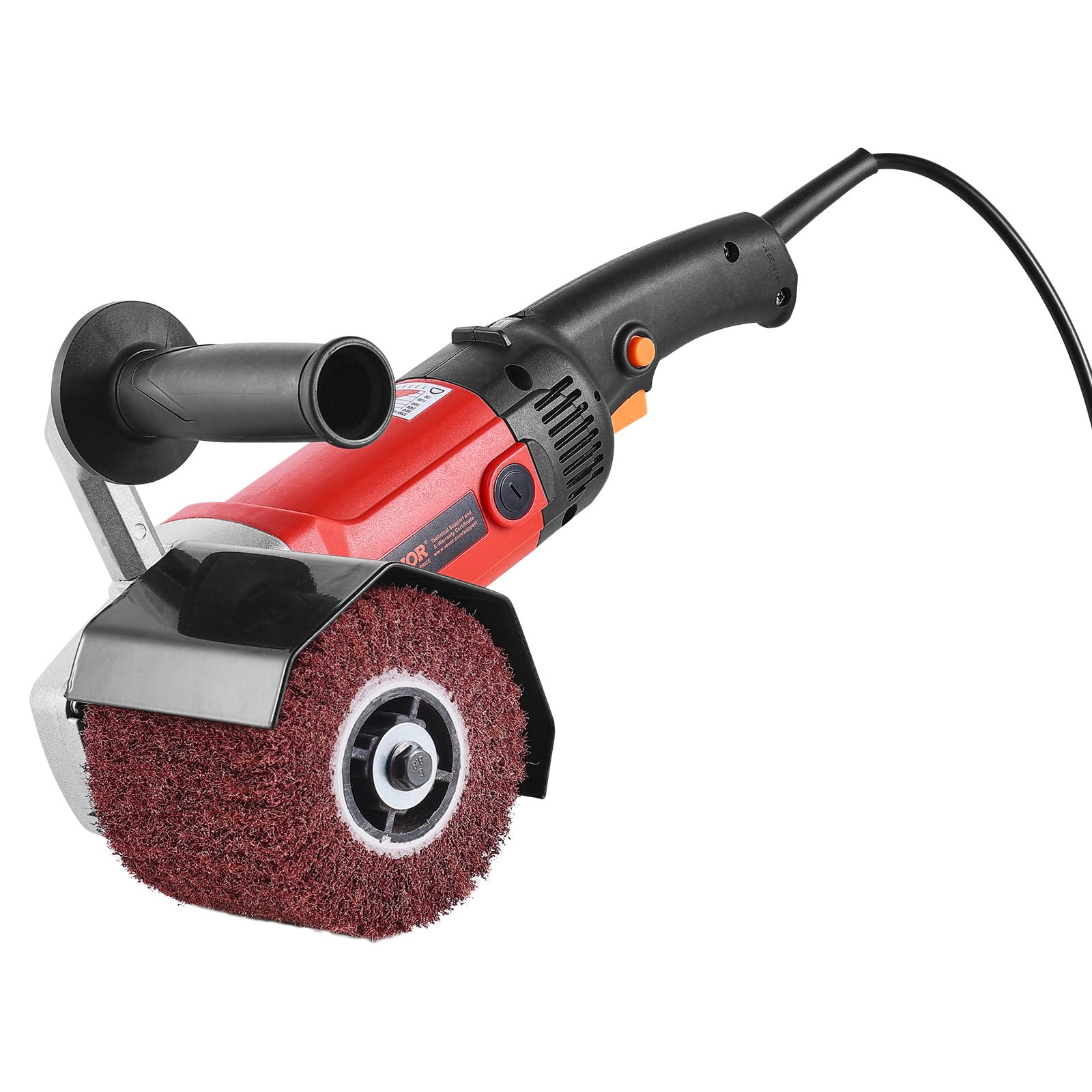 VEVOR Bürstenschleifer, 1200 W, 6-Gang variabler Drehzahlbereich (950-3200 U/min), Walzenschleifer, Schleifmaschine mit 4 Faserpolierrädern, Satiniermaschine für Edelstahl, Kunststoff, Holz