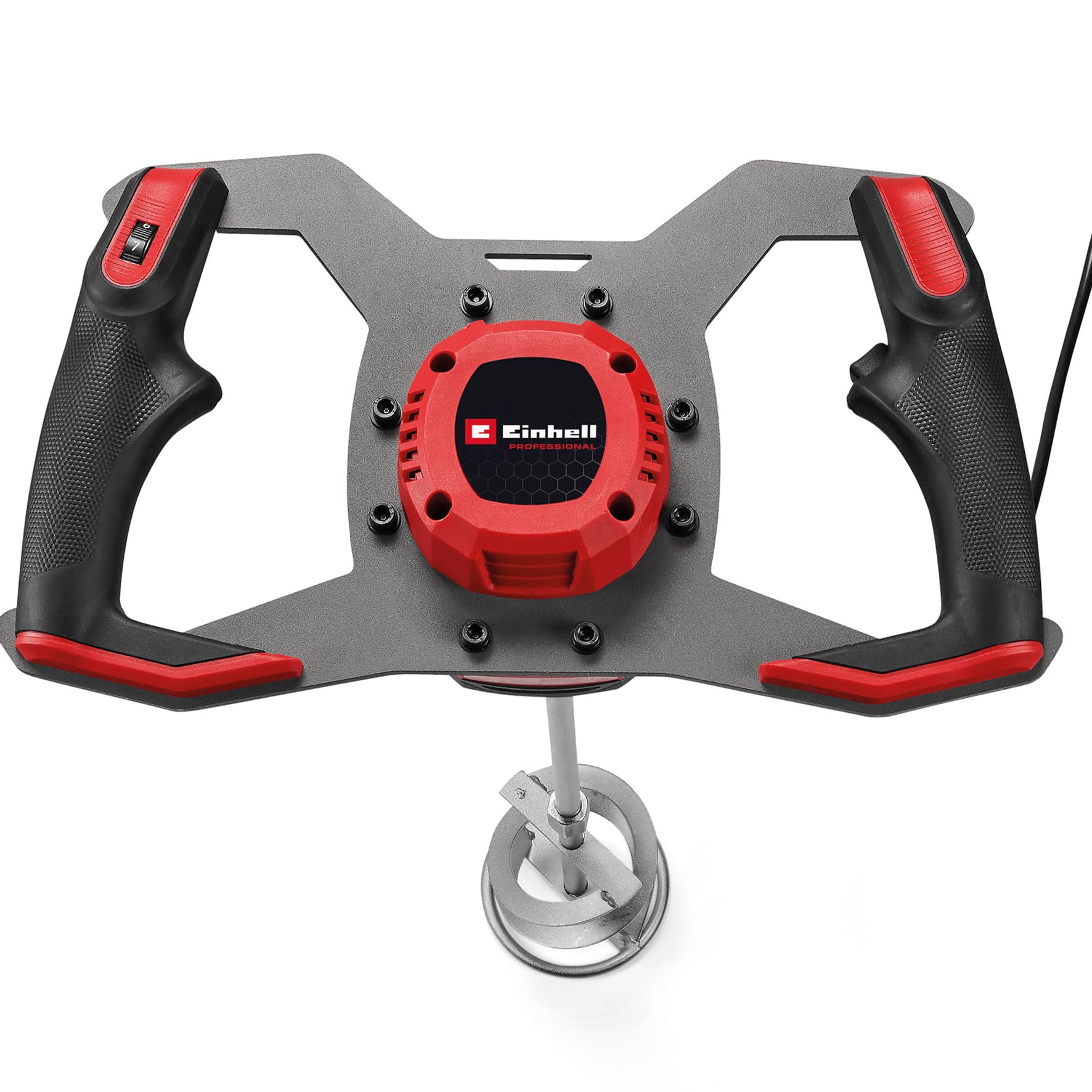 Einhell Farb-Mörtelrührer TP-MX 1700-2 CE (1700 W, M14 Rühreraufnahme, Drehzahlelektronik, 2-Gang-Getriebe, Softstart, inkl. Ø 120 mm Rührer & Maulschlüssel)