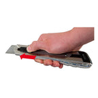 Stanley FatMax Cuttermesser PRO 0-10-820 (25 mm Klingenbreite, 210 mm Länge, extra langer, robuster Metall-Korpus für beidhändiges Schneiden, angeraute Grifffläche, inkl. 4 Abbrechklingen)