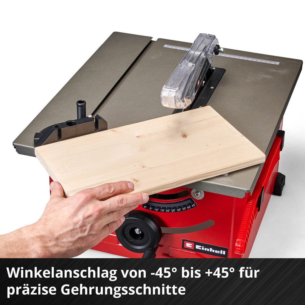 Einhell Tischkreissäge TC-TS 8 (1200 Watt, 45 mm Schnitthöhe, Ø 210 mm Sägeblatt, Winkelanschlag, Parallelanschlag, Absauganschluss im Gehäuse)