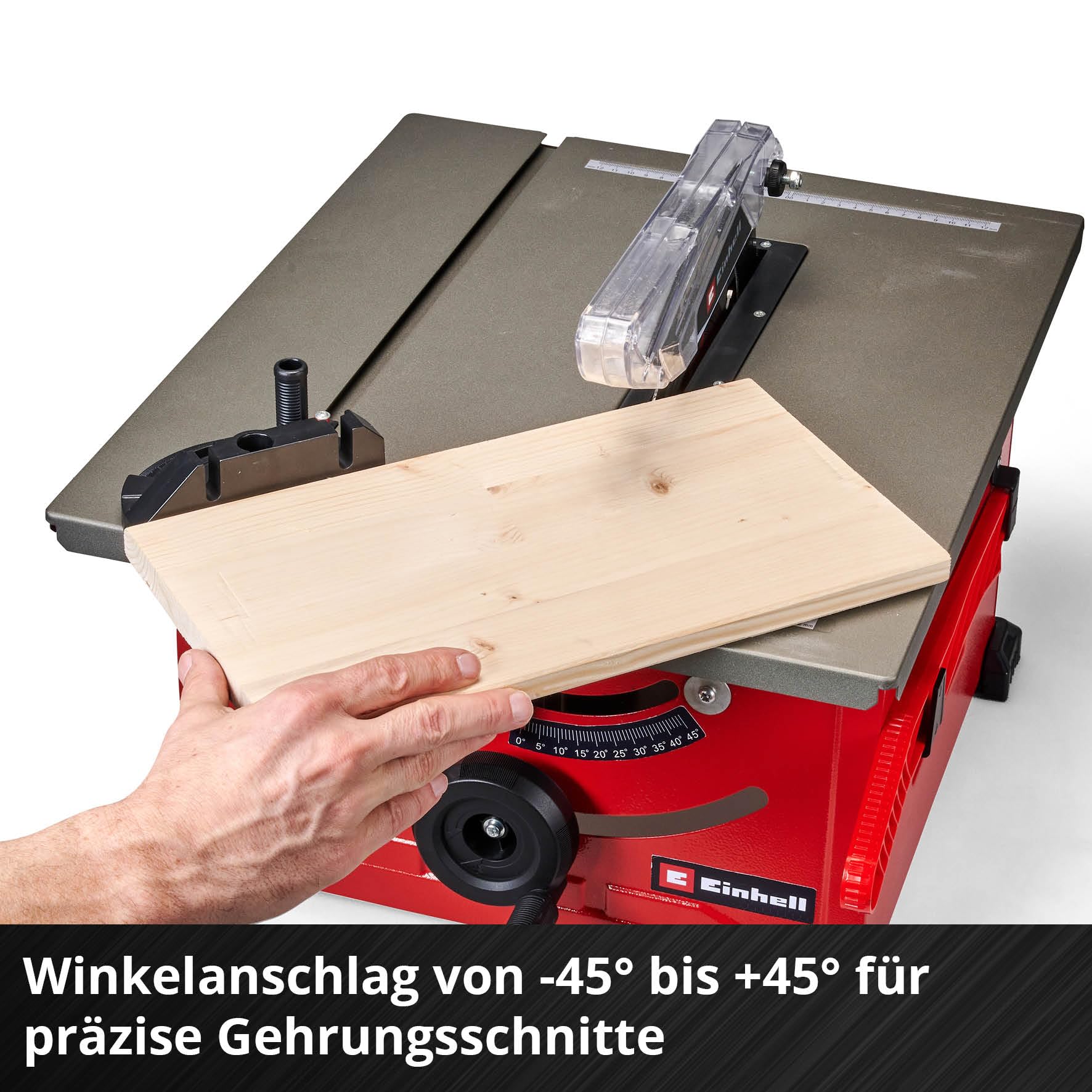 Einhell Tischkreissäge TC-TS 8 (1200 Watt, 45 mm Schnitthöhe, Ø 210 mm Sägeblatt, Winkelanschlag, Parallelanschlag, Absauganschluss im Gehäuse)