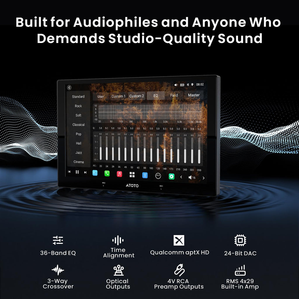 ATOTOZONE X10G209E 9.35 Zoll Android Autoradio Doppel-Din, 8+128G, 4G LTE, KI-Sprachassistent, Kabelloses Carplay & Android Auto, Duales Mikrofon & Bluetooth & Kameraeingang, 36B-EQ, HDMI-Eingang