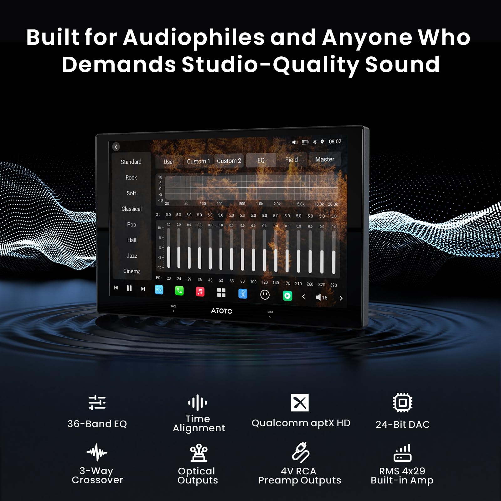 ATOTOZONE X10G209E 9.35 Zoll Android Autoradio Doppel-Din, 8+128G, 4G LTE, KI-Sprachassistent, Kabelloses Carplay & Android Auto, Duales Mikrofon & Bluetooth & Kameraeingang, 36B-EQ, HDMI-Eingang