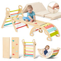 Indoor Klettergerüst ab 1 Jahr Montessori Kletterdreieck Kletterbogen mit Kissen mit Kletterbogen und Rutsche, Holzdreieck für Kleinkinder ab 1-3, Indoor Kletterspielzeug, (S-bunt- mit Polster)
