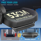 GTPLAYER Gaming Stuhl, Atmungsaktiver Bürostuhl, bürostuhl ergonomisch, Hochwertiger - Stoff, Ergonomischer PC Stuhl, 160° Verstellbare Rückenlehne und ausziehbare Fußstütze, Grau