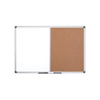 Bi-Office Maya Kombitafel, Halb Magnetisches Whiteboard, Halb Kork-Pinnwand, Aluminiumrahmen, 60 x 45 cm