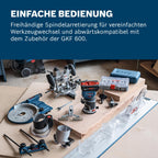 Bosch Professional 18V System Akku-Kantenfräse GKF 18V-8 (Parallelanschl., 2x Saugadapter Fr., Spanschutz, 8mm-Spannz., Spannschl., TE-Taucheinheit, 2x Saugadapter Taucheinh., L-BOXX o. Akku/Ladeger.)